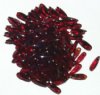 100 3x11mm Transparent Garnet Dagger Beads